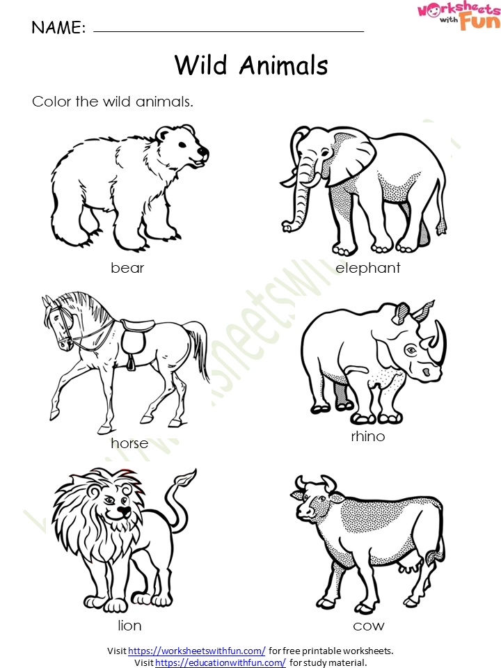 grade 1 animals worksheets k5 learning - animals and their offspring